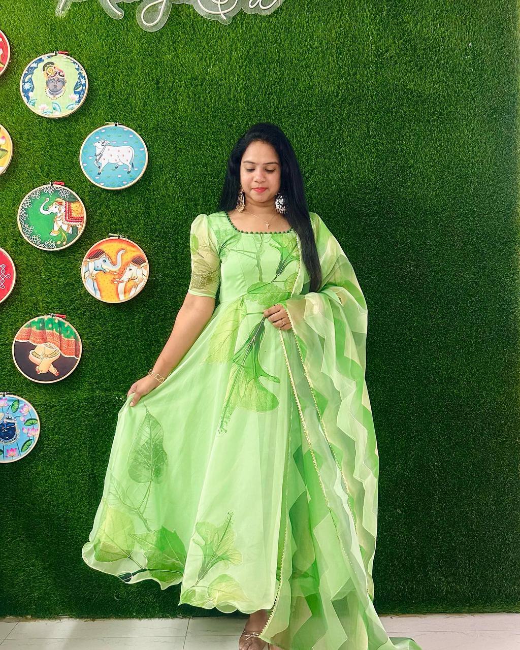 Green Color Suit Digital Print Dupatta