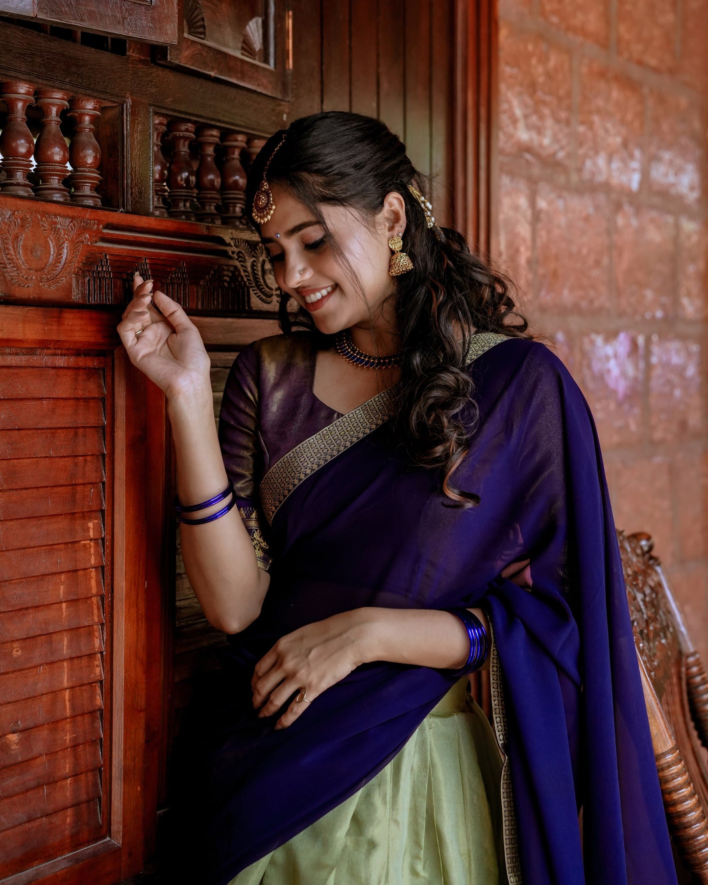 Green colour Kanchipuram and Zari Weaving Work lehenga with duppata