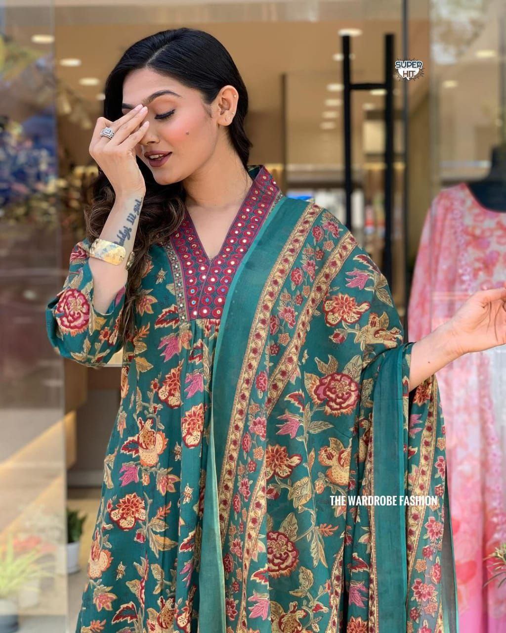 Anarkali kurti pant set