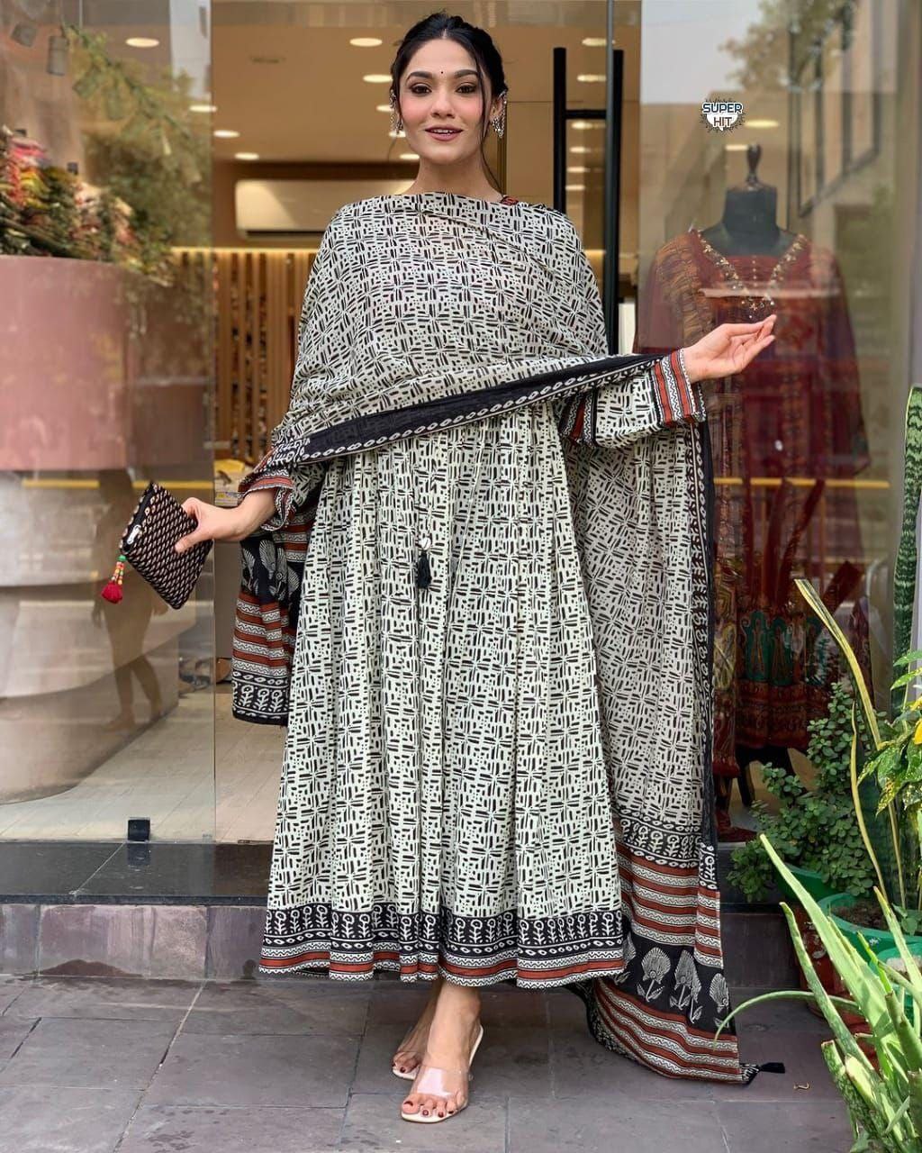 Anarkali kurti pant set is perfect for the fastival season