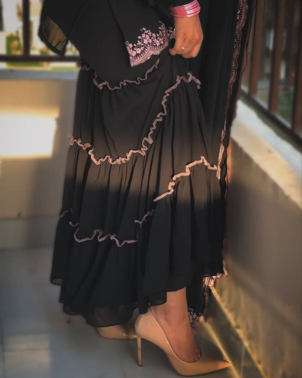 Faux Georgette beautiful sharara