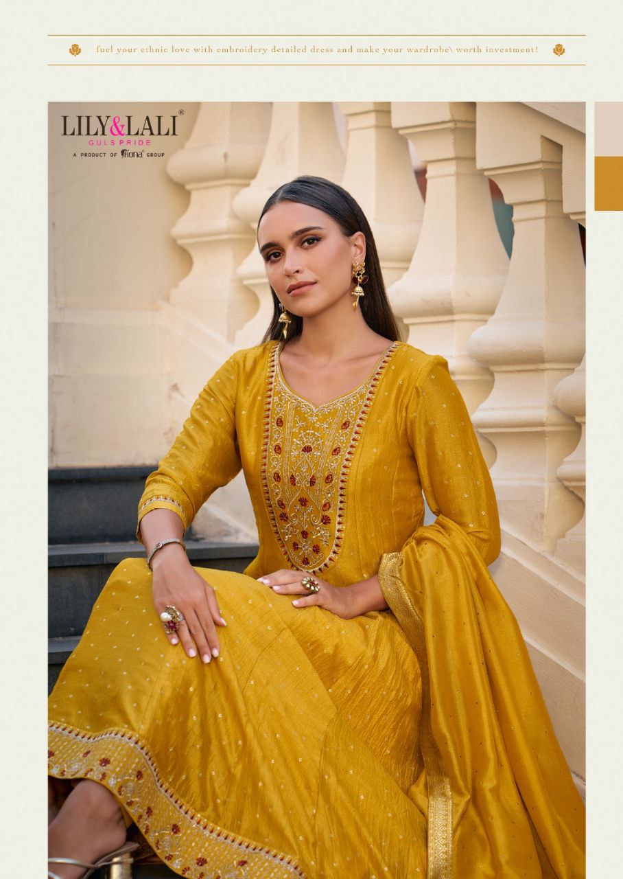 Yellow Kurti in Embroidery Work And Hand Work On Vicitra Silk.