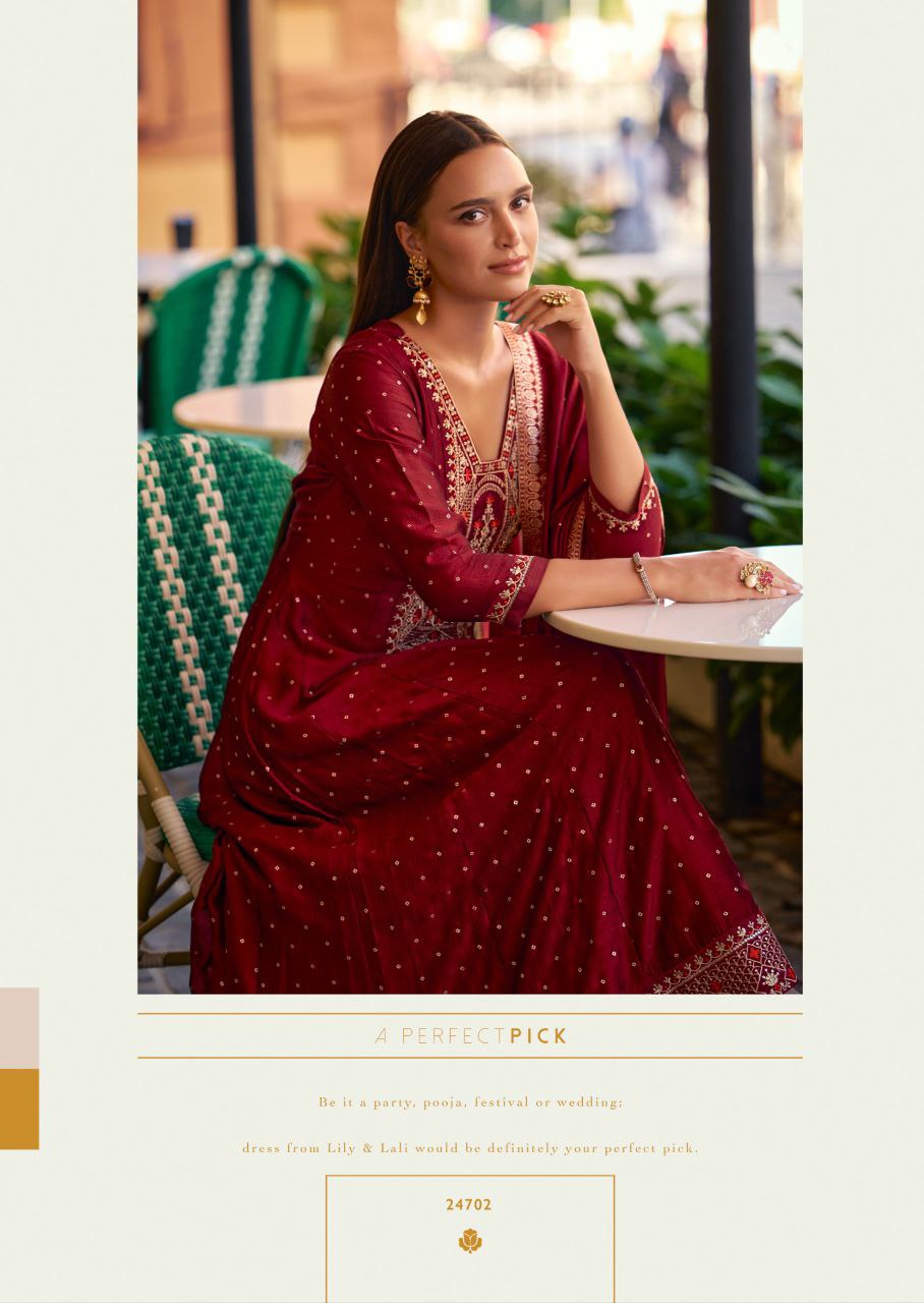 Red Kurti in Embroidery Work And Hand Work On Vicitra Silk.