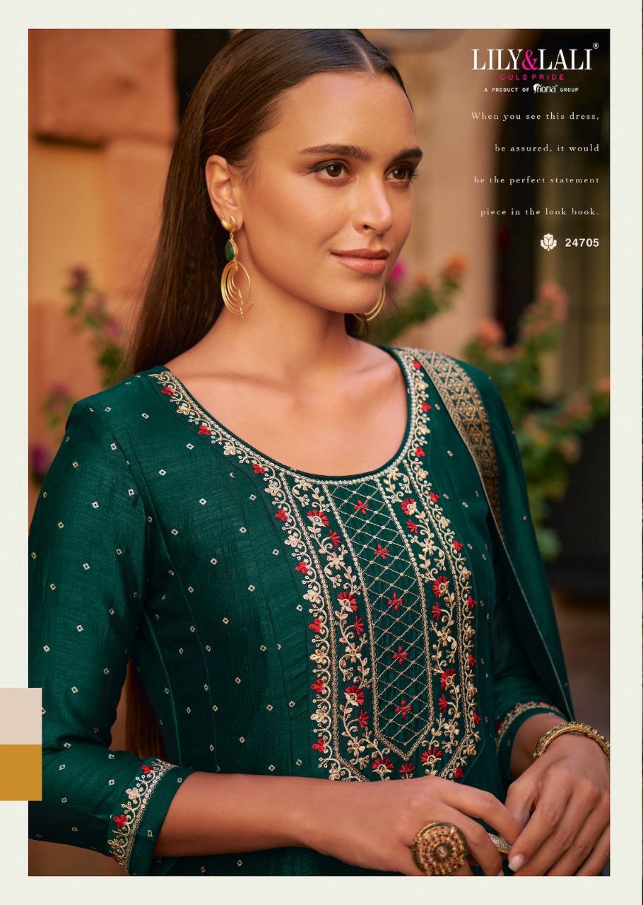 Green Kurti in Embroidery Work And Hand Work On Vicitra Silk.