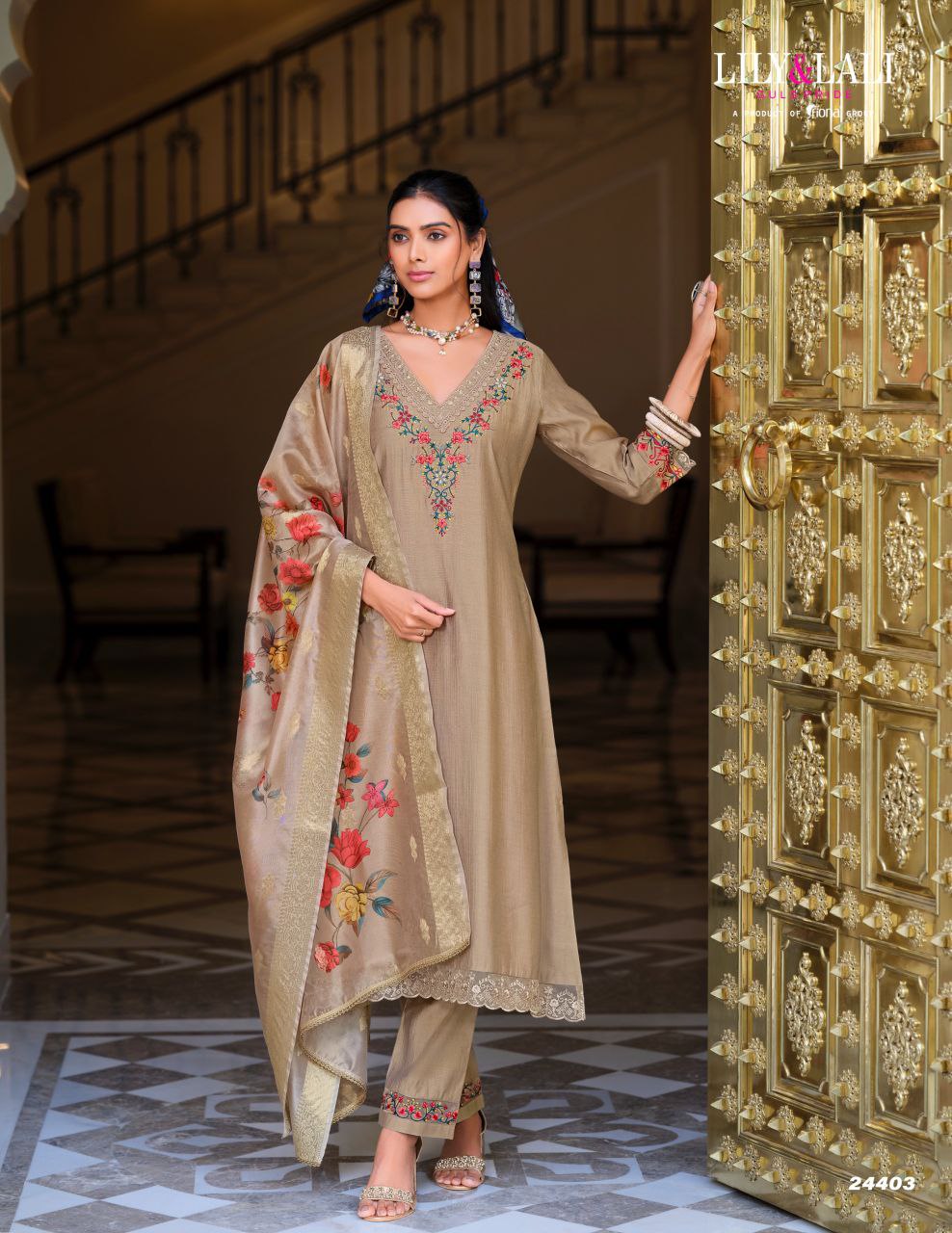 Beige Color Kurtie in Embroidery Work & Viscose Fabrics.