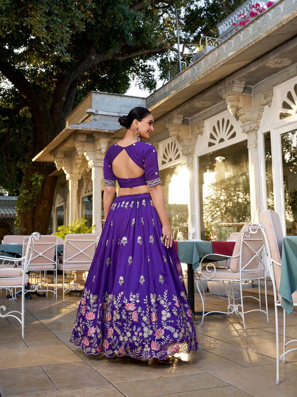 Fantastic Purple Color Vichitra Silk Indian Lehenga Choli For Wedding