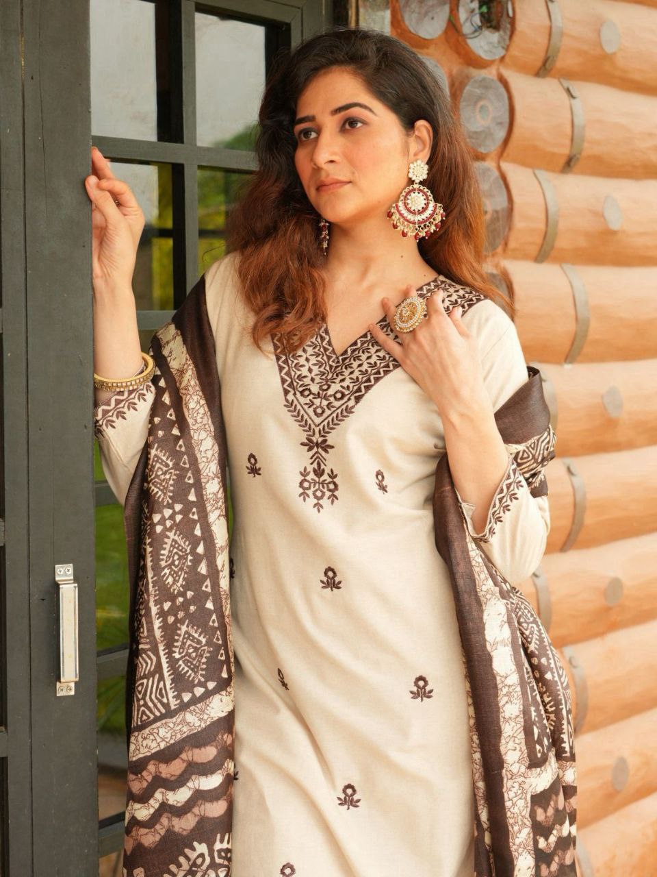 Khadi Cotton with Beautiful Embroidery Kurti