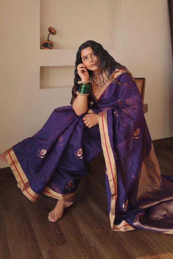 JACQUARD WORK ON ALL OVER THE SAREE