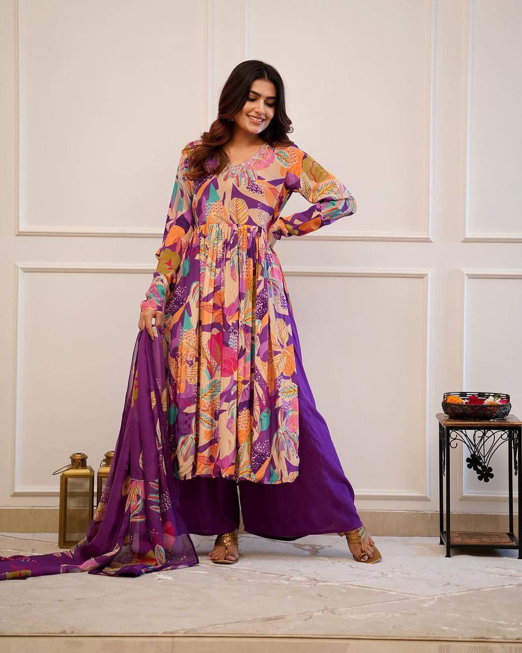 PURE RUSSIAN SILK WITH HANDWORK IN NECK