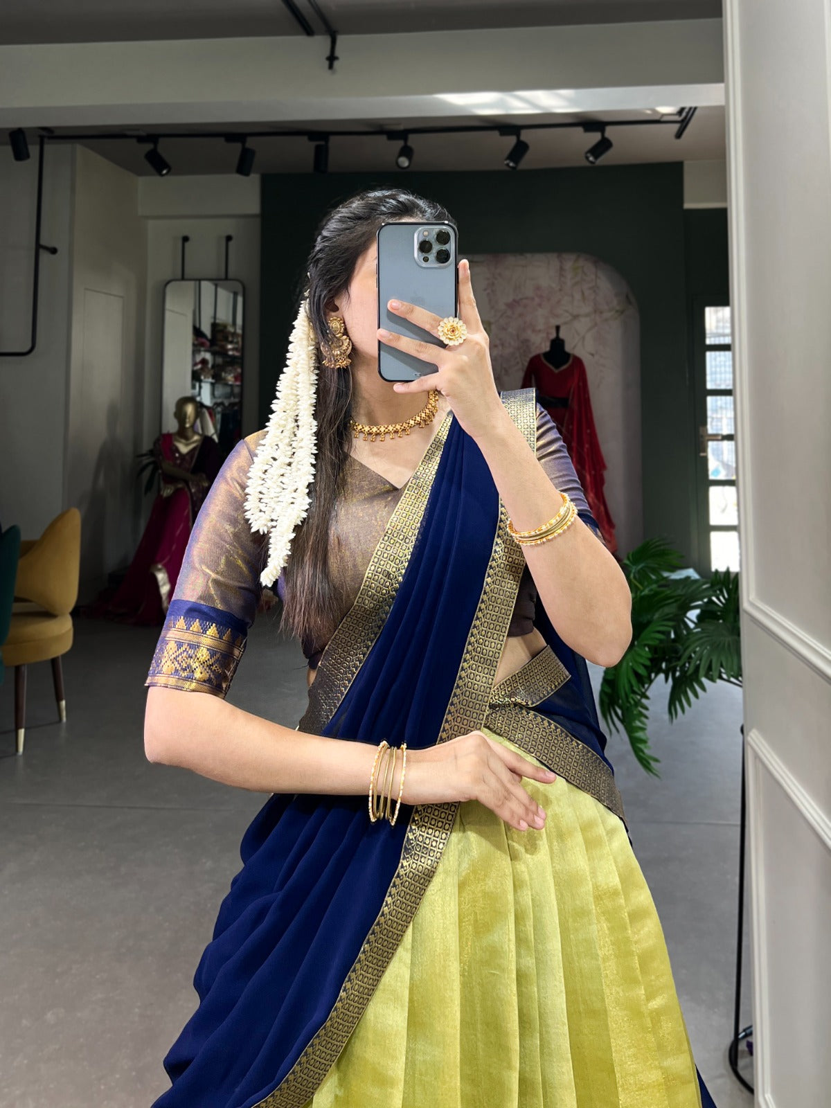 Trendy Pista Green Kanchipuram Silk Lehenga with Zari Weaving Work and Matching Dupatta