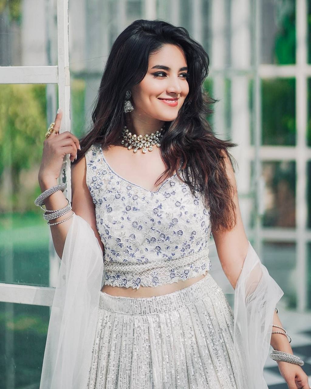 Trendy White Shaded Georgette Silk Lehenga with Sequins Embroidery Wedding Wear