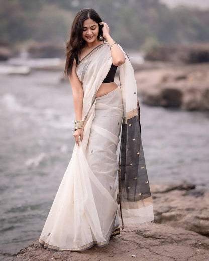 GOURGEOUS LOOK-LILEN COTTON SAREE