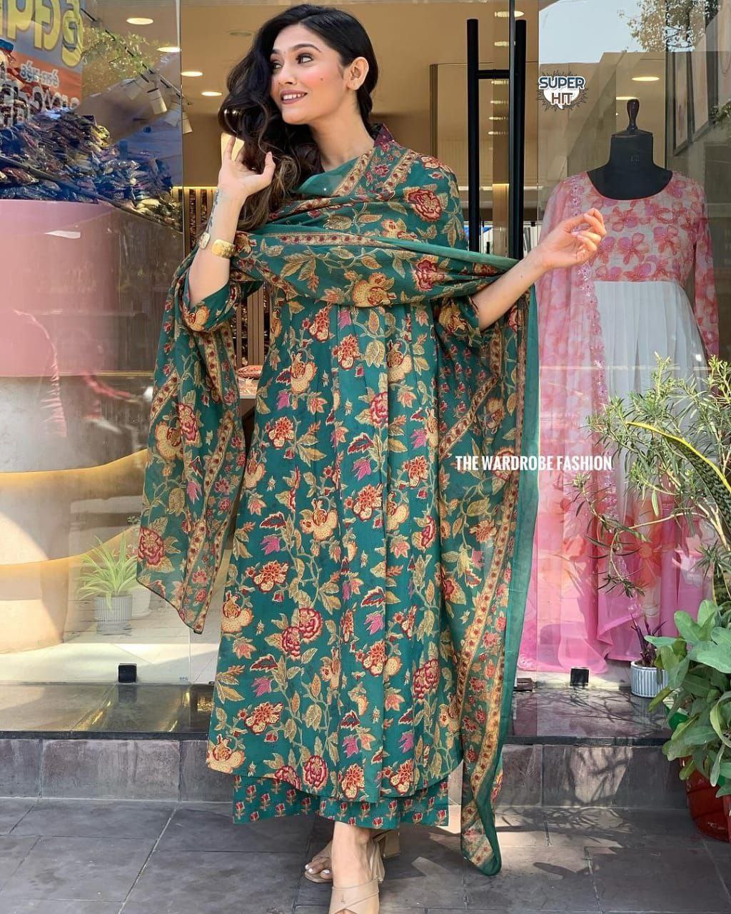 Anarkali kurti pant set