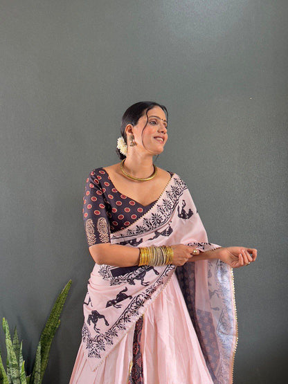 ROYAL COLOUR PURE COTTON DIGITAL PRINT LAHENGA CHOLI