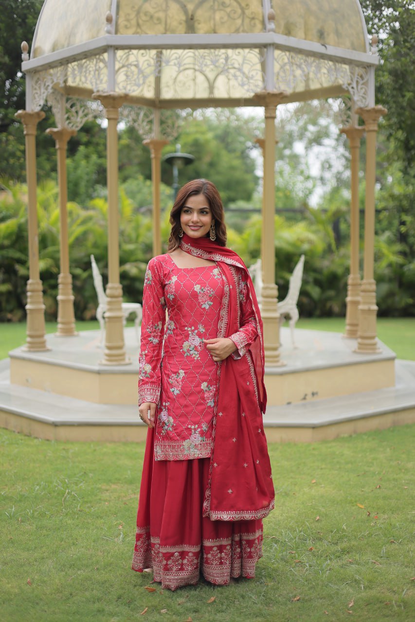 PREMIUM DESIGNER READYMADE KURTI-PLAZOO-DUPATTA COLLECTIONS.