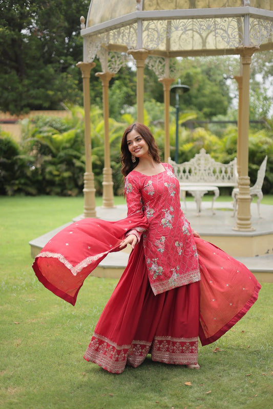 PREMIUM DESIGNER READYMADE KURTI-PLAZOO-DUPATTA COLLECTIONS.