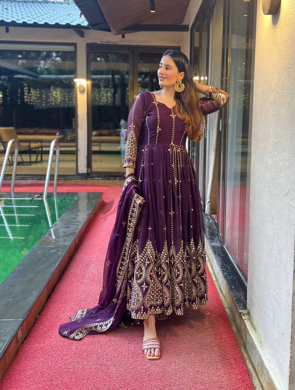 Anarkali Suit With Embroidery Work