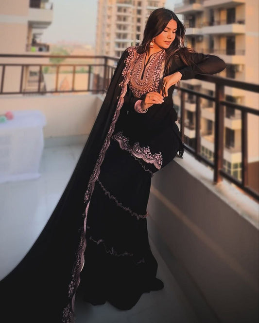 Faux Georgette beautiful sharara