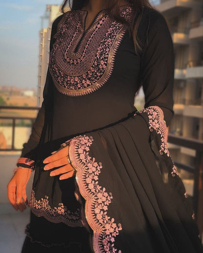 Faux Georgette beautiful sharara