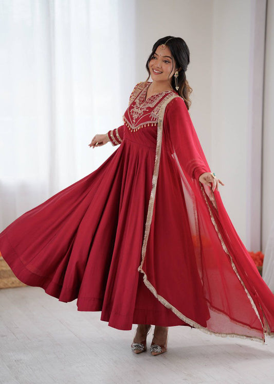 Royal pink Anarkali suit with Festive Elegance