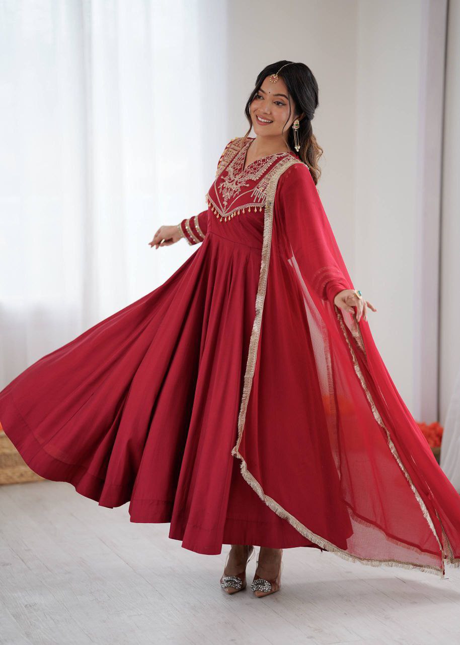 Royal pink Anarkali suit with Festive Elegance