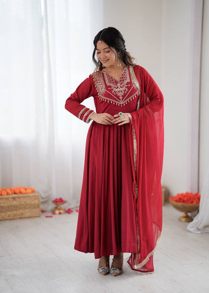 Royal pink Anarkali suit with Festive Elegance