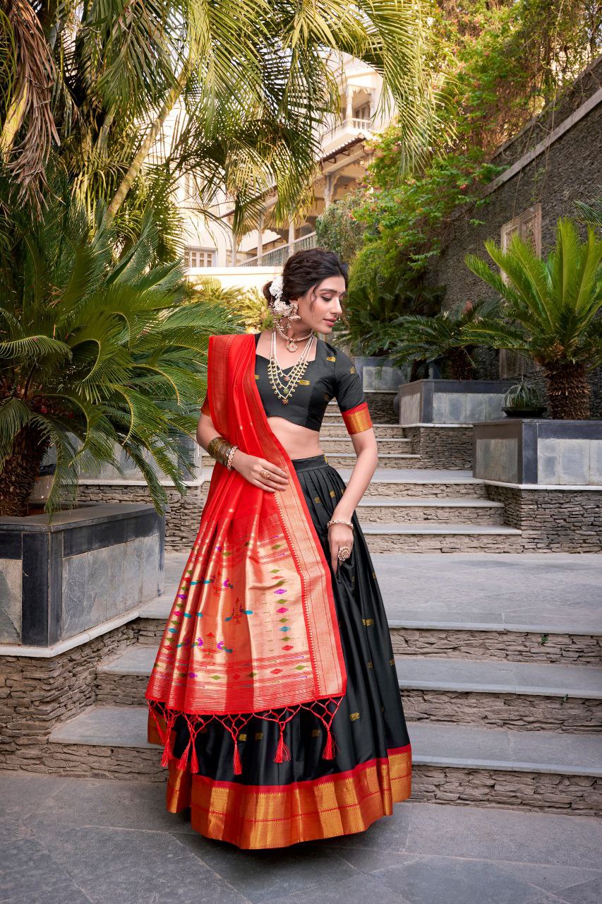 MIRUDHA Collection: Premium Jacquard Paithani Zari Weaving Lehenga Choli