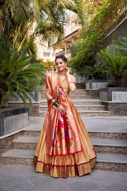 MIRUDHA Collection: Premium Jacquard Paithani Zari Weaving Lehenga Choli