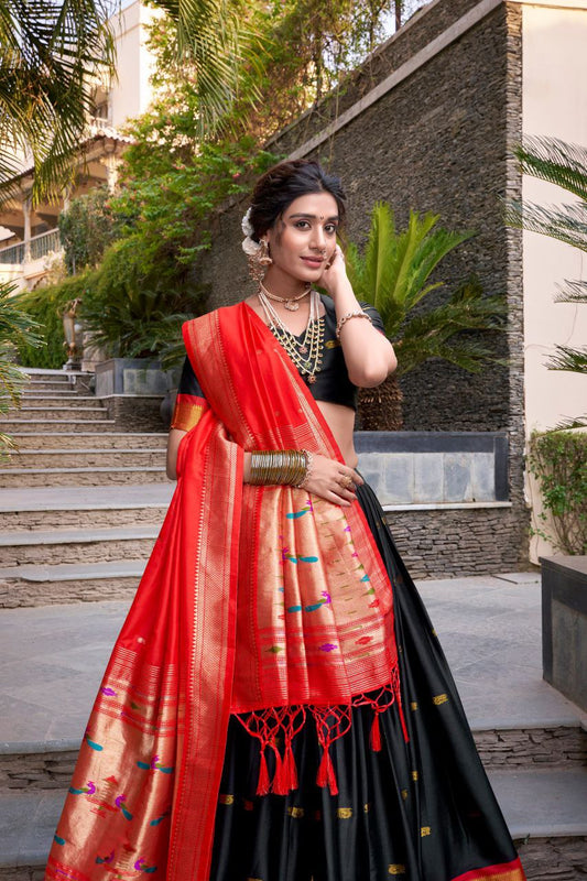 MIRUDHA Collection: Premium Jacquard Paithani Zari Weaving Lehenga Choli