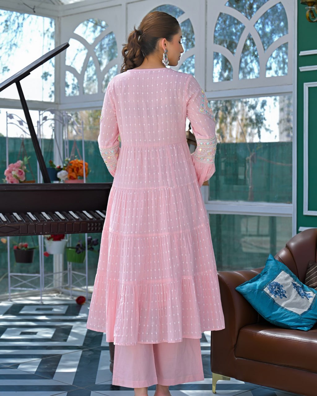 ROYAL PINK FLEX BUTTI COTTON SUIT-SET