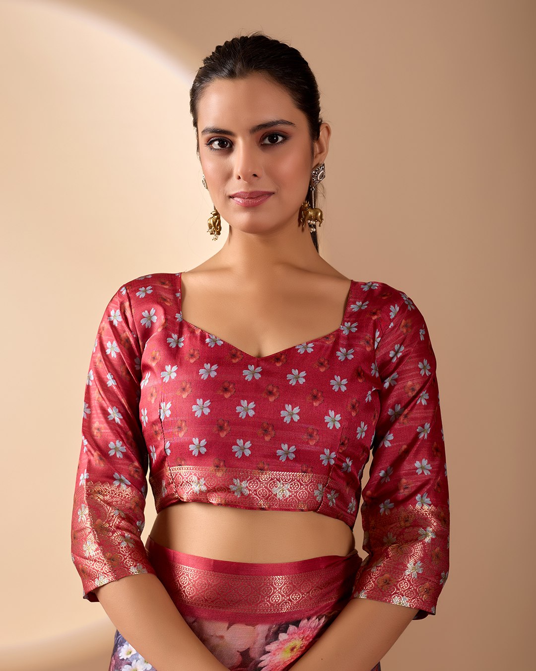 Luxurious Soft Lichi Silk Saree in Deep Wine Rose Shade Saree