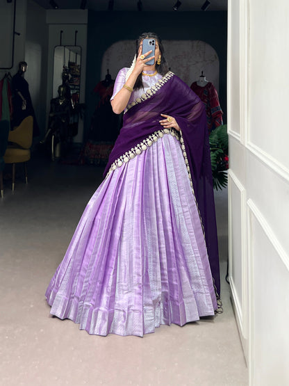 Royal Purple Jacquard Silk Fabric with Traditional Weaving Work