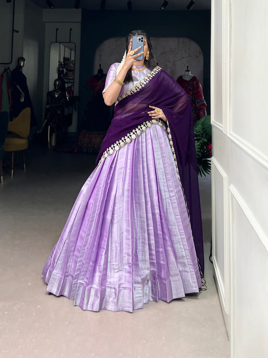 Royal Purple Jacquard Silk Fabric with Traditional Weaving Work
