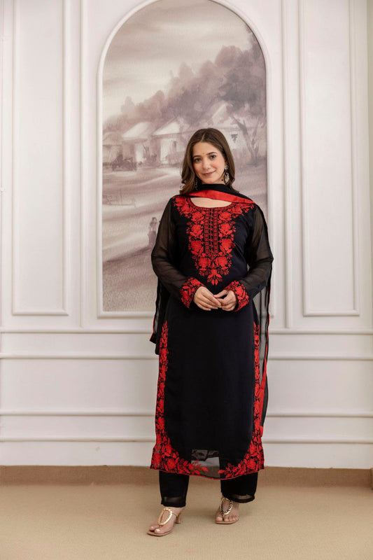 WOMEN FOX BLOOMING GEORGETTE EMBROIDERED KURTA SET
