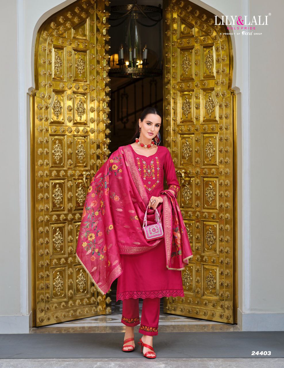 Red Kurtie in Embroidery Work & Viscose Fabrics.