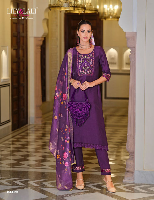 Purple Color Kurtie in Embroidery Work & Viscose Fabrics.