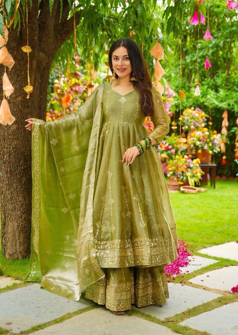 Elegant Heavy Embroidered Sequence Work Set