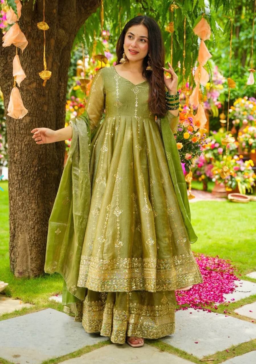 Elegant Heavy Embroidered Sequence Work Set