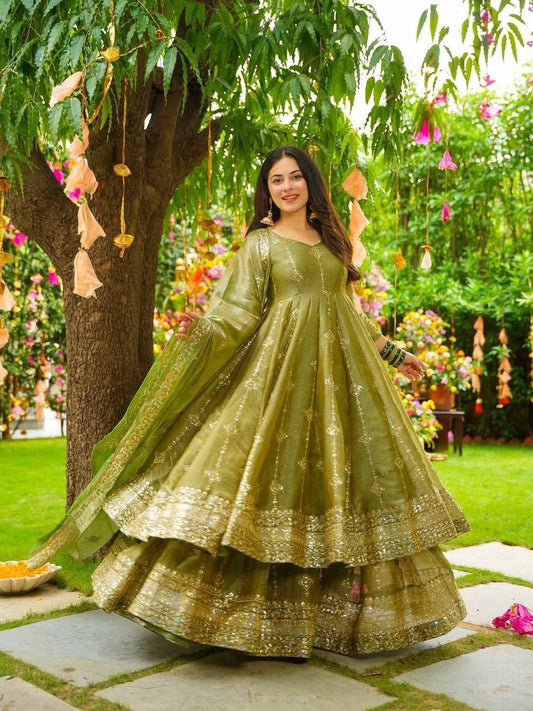 Elegant Heavy Embroidered Sequence Work Set
