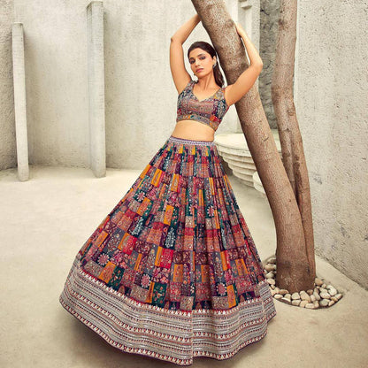 Heavy Faux Georgette With Digital Print Lahenga Choli