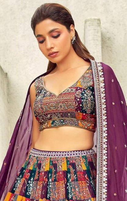 Heavy Faux Georgette With Digital Print Lahenga Choli