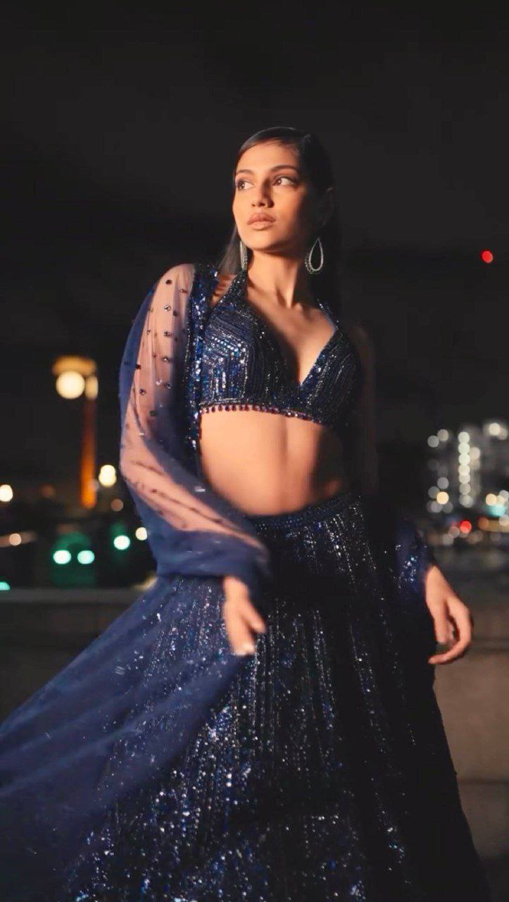 Elagance Blue Women’s Traditional Silk Lehenga