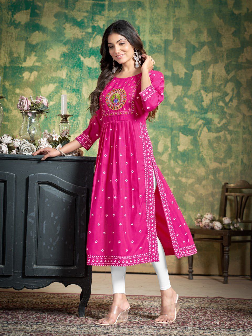 BEAUTIFUL ROYAL PINK DRESSES & PANT & DUPATTA