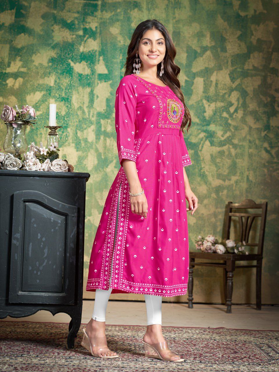 BEAUTIFUL ROYAL PINK DRESSES & PANT & DUPATTA