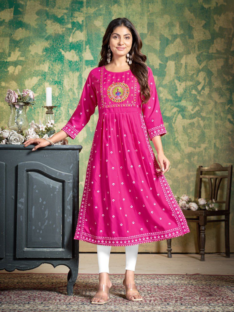BEAUTIFUL ROYAL PINK DRESSES & PANT & DUPATTA