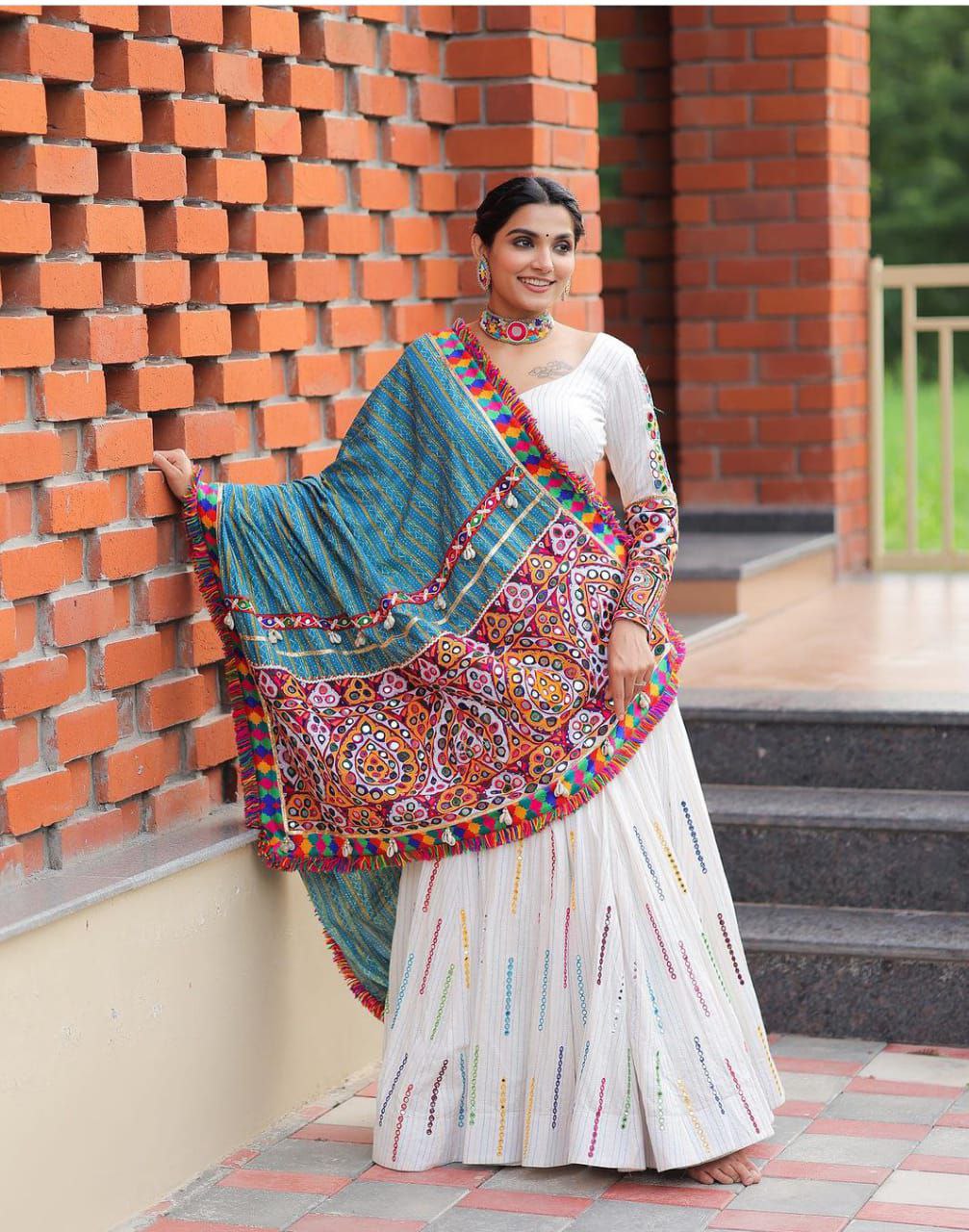 SPECIAL NAVRATRI COLLECTION LENGHA CHOLI WITH REAL MIRROR WORK