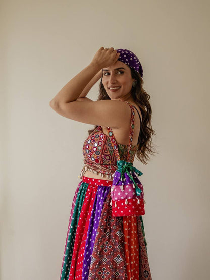 Navratri Wear Multicolor Georgette Digital Print Lehenga Choli
