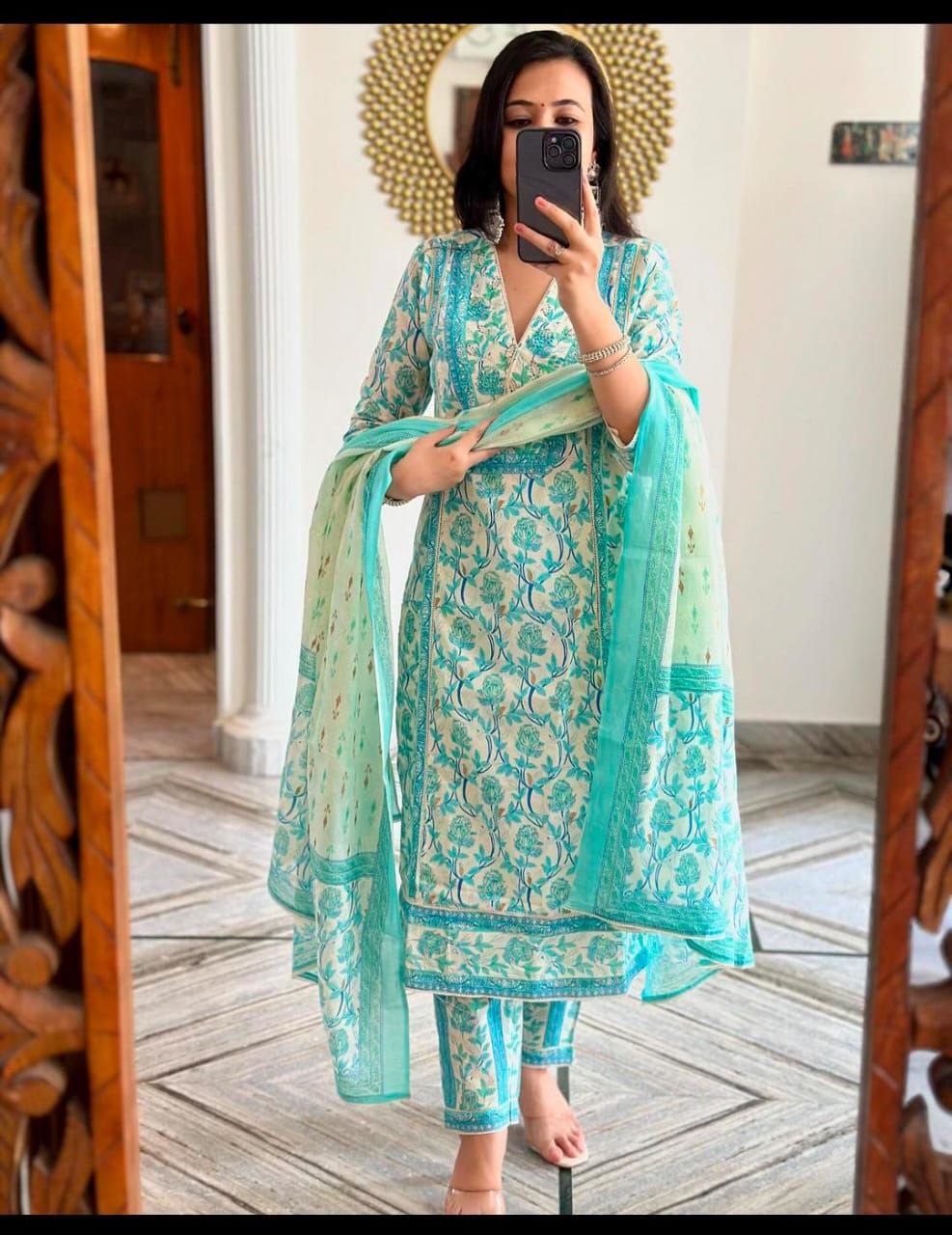 Pure fine Cotton fabric Kurti with Pant