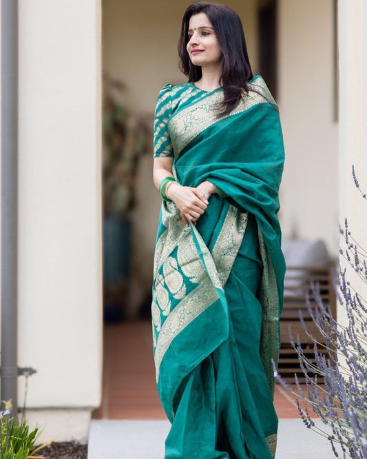 BANARASI SOFT JACQUARD WORK LICHI SILK CLOTH