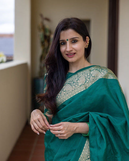 BANARASI SOFT JACQUARD WORK LICHI SILK CLOTH